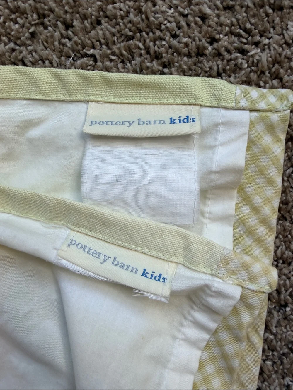 Pottery Barn Kids Yellow Green Pink Daisy Garden Window Valances Set 2 Flowers